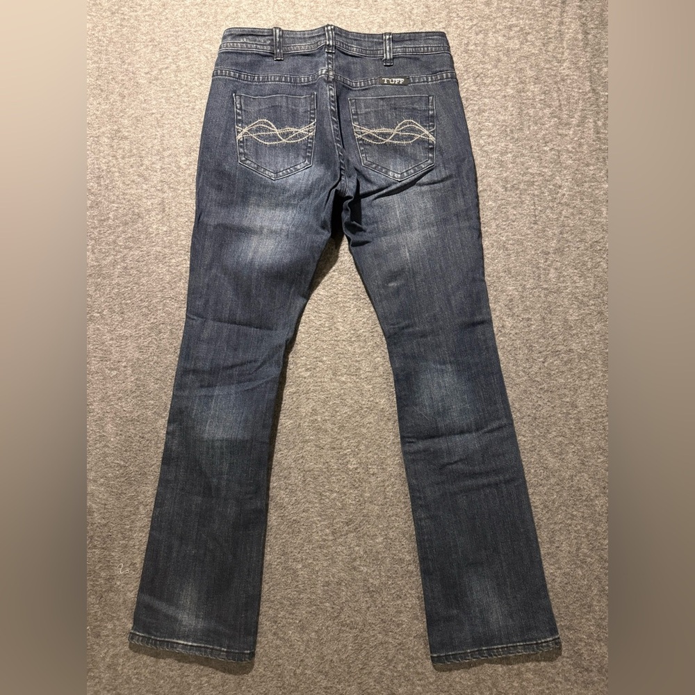 Cowgirl Tuff Jeans Womens W31 L35 blue Mid Rise Boot Barbwire Pockets western
